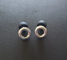 Silver loop shaped noise reducing sleep aid earplugs w/extra buds