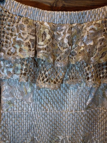 Angel Biba Gold Lace Off The Shoulder Dress Size 10 - Picture 5 of 11