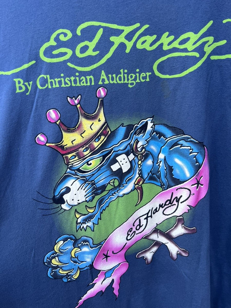 Rare Vintage Ed Hardy by Christian Audigier Dragon Crown t-shirt