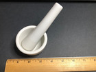 VINTAGE SMALL MORTAR & PESTLE WHITE PORCELAIN — photo 1
