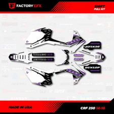 White & Purple Shift Racing Graphics kit fits Honda Crf250 14-17 Crf 250 Decal