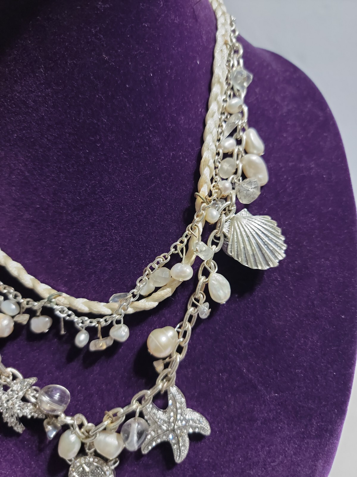 Silver Starfish Seashell Sea Theme NecklaceWomen'… - image 5