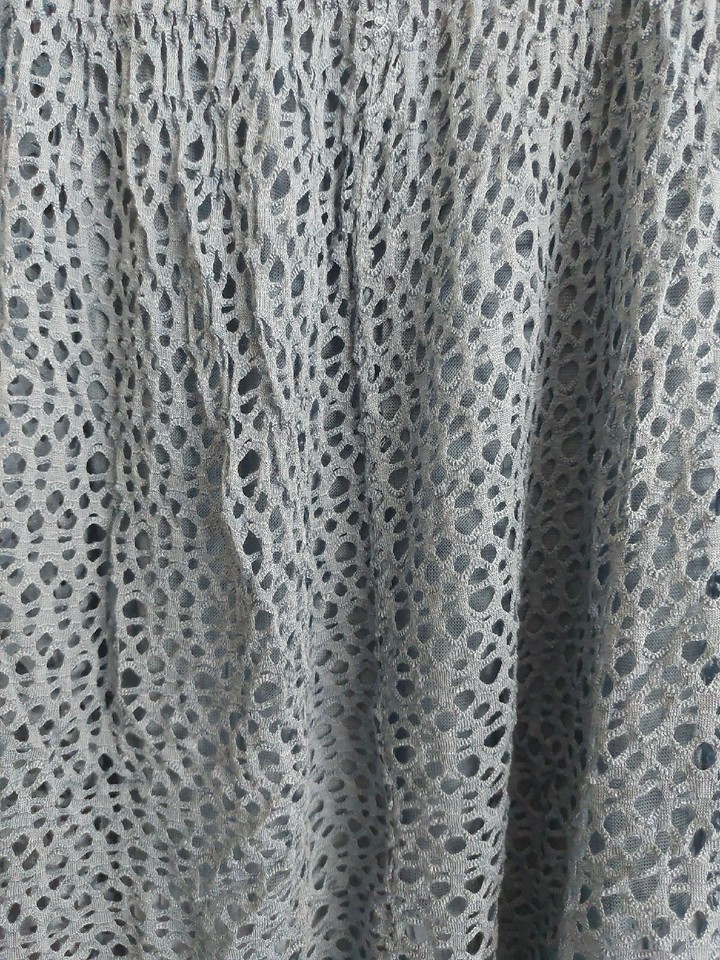 Off Shoulder Lace Top Midi Dress Blue Large Summer Holiday Party