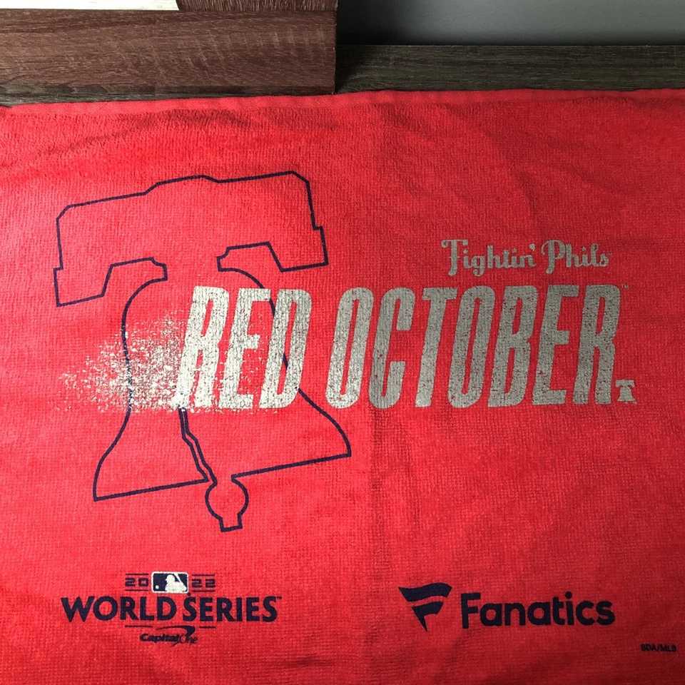 NEW PHILADELPHIA PHILLIES 2022 RED OCTOBER RALLY TOWEL WORLD SERIES FANATICS - Изображение 4 из 4