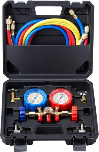AC Manifold Gauge Set 3-Way Fit R134A R12 R502 Refrigeration Charging - Picture 9 of 9
