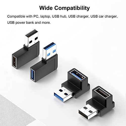 90 Degree Usb 3.0 Adapter 4 Pack Vertical Up And Down Angle Horizontal ...