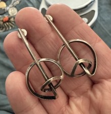 Designer Sterling Silver 14k Gold Post Earrin...