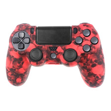 For PS4 Controller Silicone Grip Red Black Skulls Non Slip Case Cover