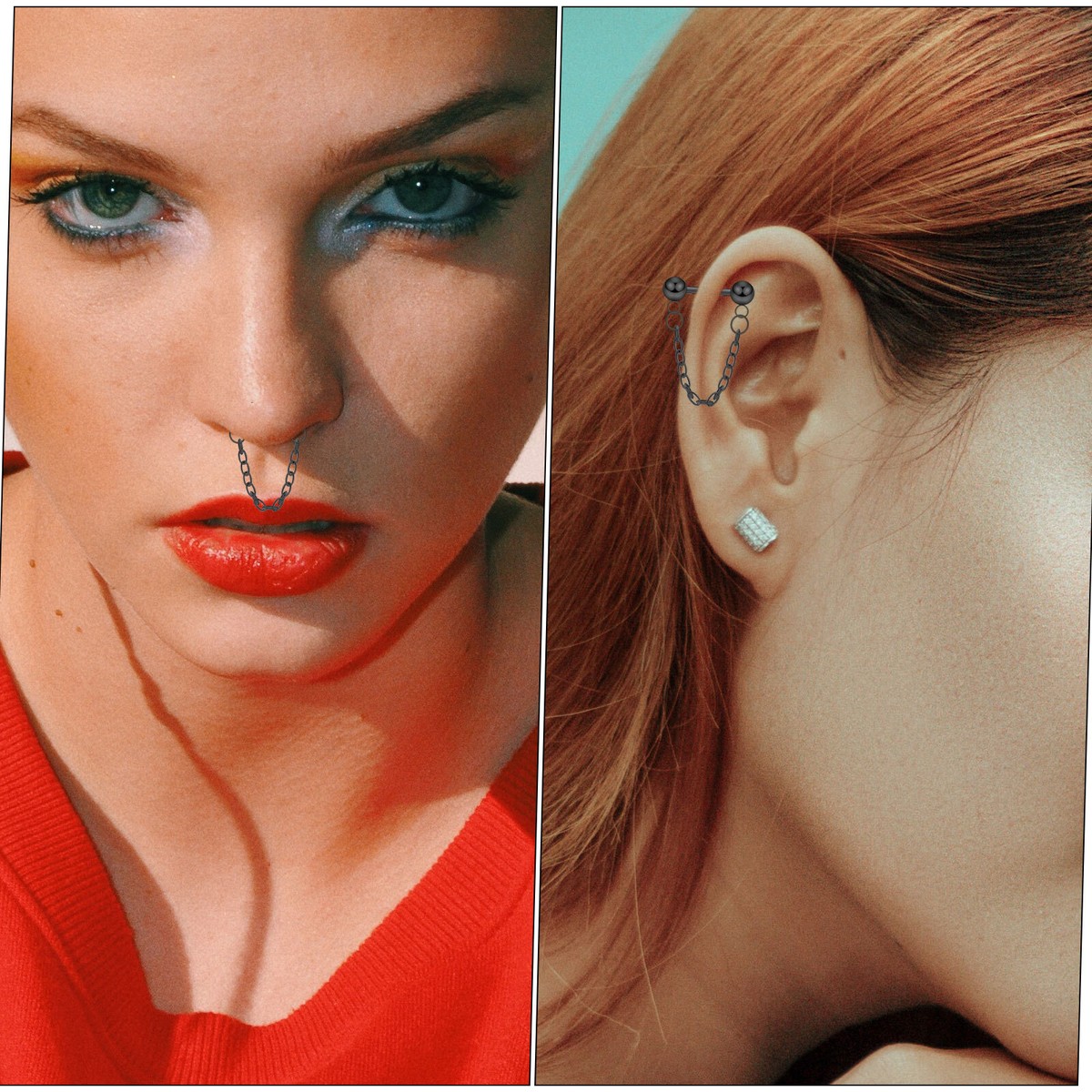 Piercing Septum Anneau Lune Opale 16G - Bijou Daith Helix Acier 316L CM Crareesi
