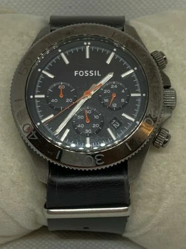 Fossil CH2864 Retro Traveler Chronograph Men Black Leather Analog