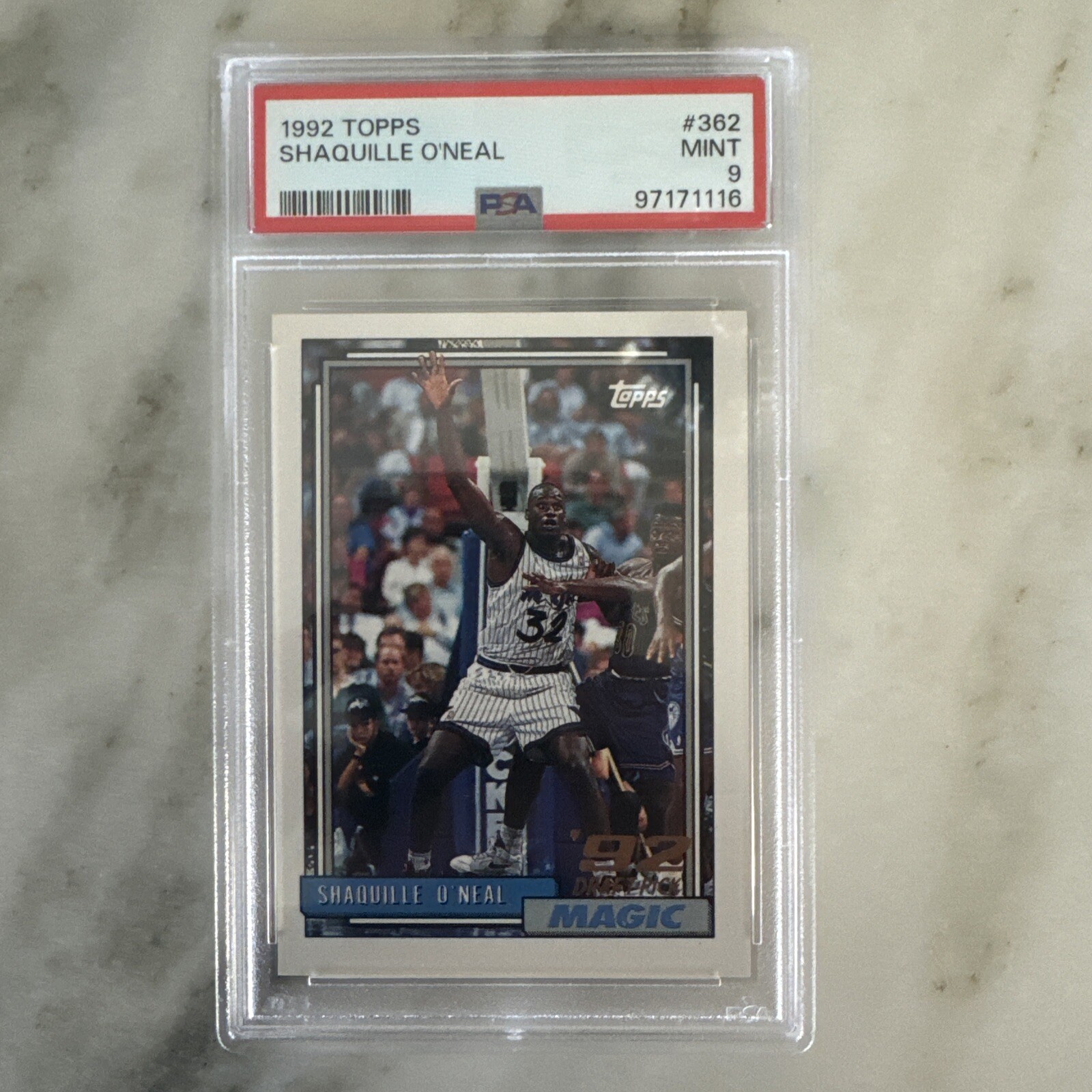 1992-93 Topps - #362 Shaquille O'Neal (RC) PSA 9 Newly Graded