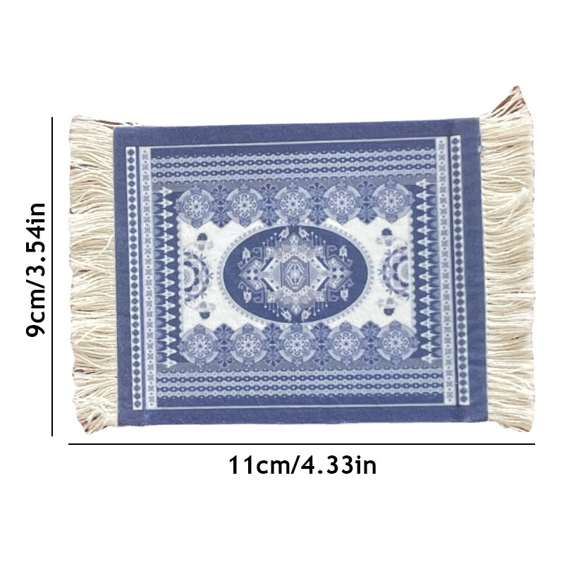 Woven Cup Pad Persian Pattern Rug Mat Mini Office Table Decor Home Craft Retro - Image 3 of 4