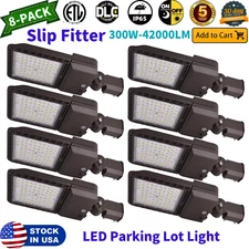 8 Pack LED Parking Lot Light, 300W LED Shoebox Light with Dusk to Dawn Photocell