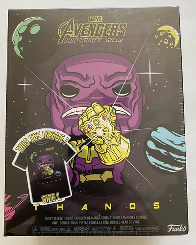 FUNKO Pop! MARVEL Metallic THANOS Pop With T-Shirt Size L Target Exclusive NIB