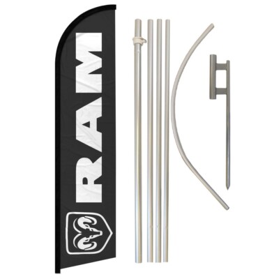 Ram Windless Banner Swooper Advertising Flag Pole Kit Car Make Car Dealership