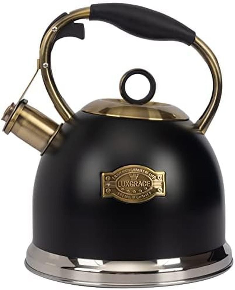 Tea Kettle -3.0 Quart Tea Kettles Stovetop Whistling Teapot Stainless (black) item image