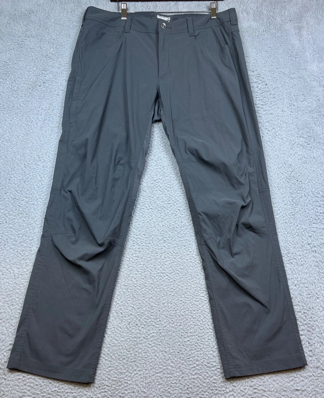 Marmot Pants Mens 36x32 Gray Lightweight 5 Pocket Nylon Stretch Hiking Outdoors
