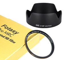 JJC Lens Hood AS EW-60F  55mm MRC UV Filter CANON EF-M 18-150mm f3.5-6.3 IS STM