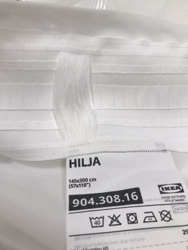Ikea Hilja Light Filtering/Dimming White Curtains Pair LONG 145x300cm Drop NEW - Picture 11 of 15