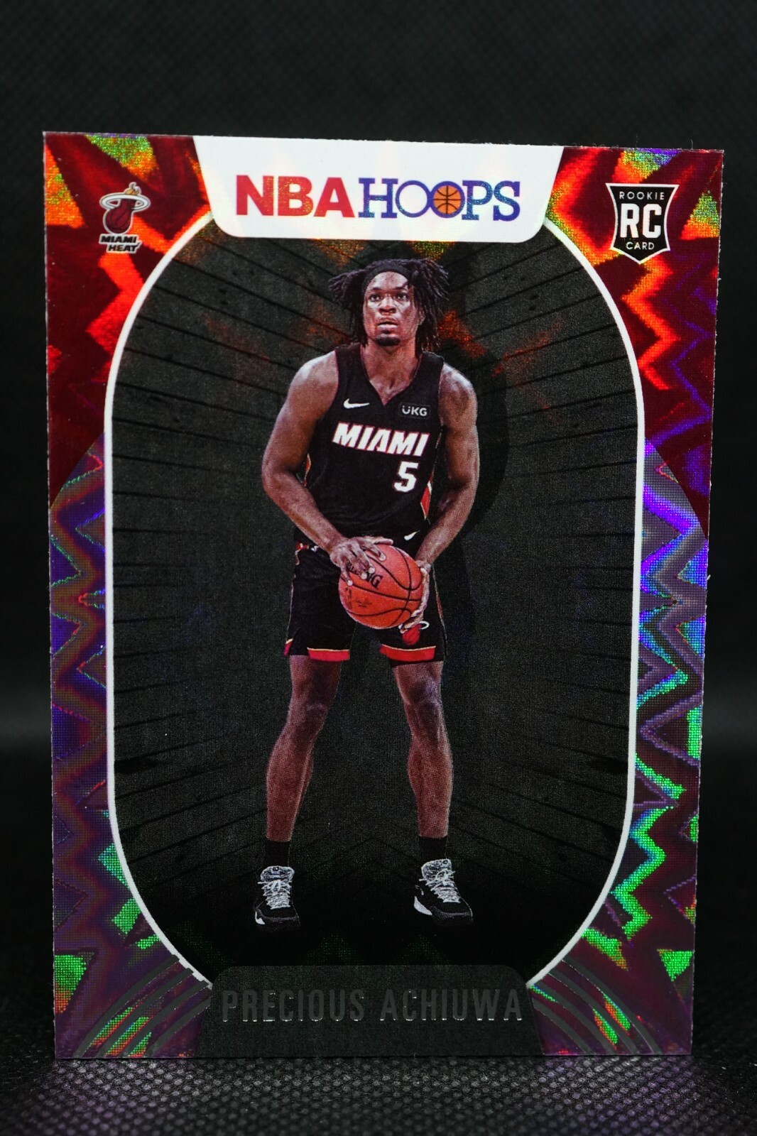 2020-21 Panini Hoops Precious Achiuwa Purple Explosion SP ROOKIE + TOP LOADER