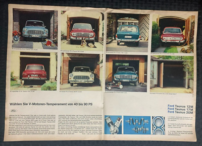1965 FORD MOTOR CO. 21x14.5'' Print Ad VG 4.0 Ford Taunus 12M 17M 20M DPS
