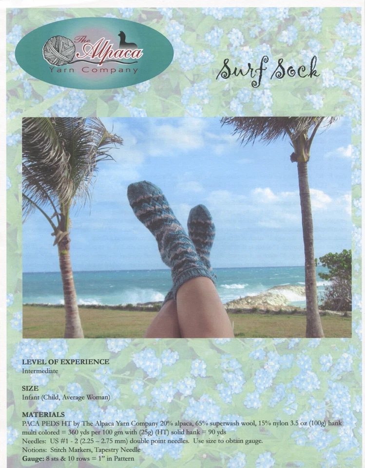 Calcetín Surf - Alpaca Yarn Company patrón de tejido PT-114 bebé, niño, mujer Foto 3 de 3