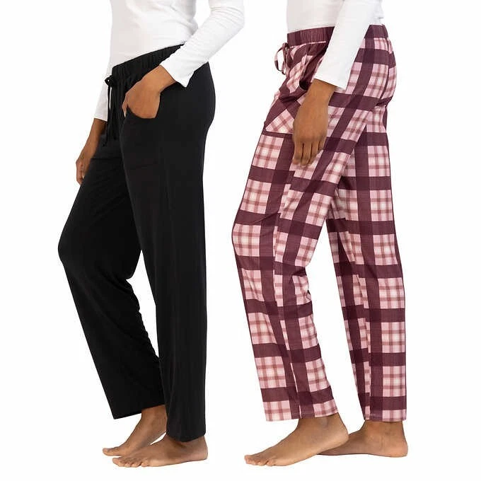 Pantalones de pijajma para mujer Lucky Brand 2 piezas negros/a cuadros talla S $80 EE393 NUEVOS CON ETIQUETAS Foto 3 de 3