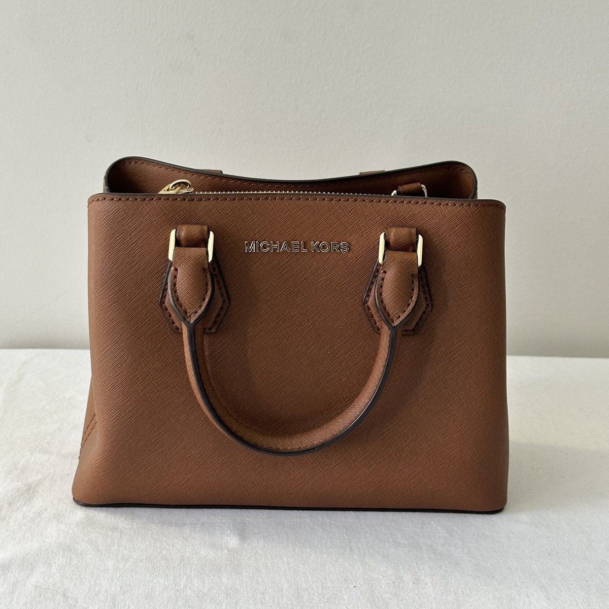 ブラウンレザー ハンドバッグ MICHAEL KORS Savannah Small Satchel Handbag | Brown Genuine