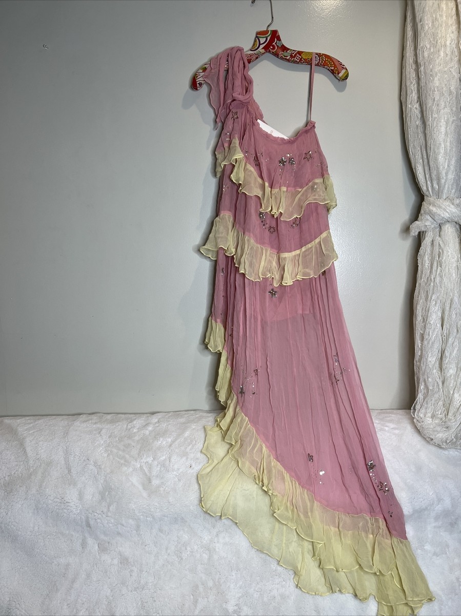 rococo sand star light one shoulder dress Rococo Sand embellished Star Light One Shoulder Tie straps Asymmetrical  Dress