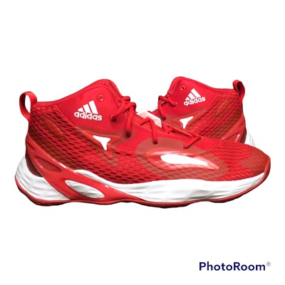 ADIDAS MENS SIZE 14 NIB EXHIBIT A SM RED SAMPLE  MID BASKETBALL SHOES GW7934