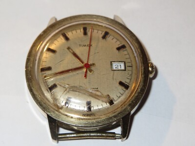 Timex  Herren Armband Uhr HAU   Vintage Datum Sekunde
