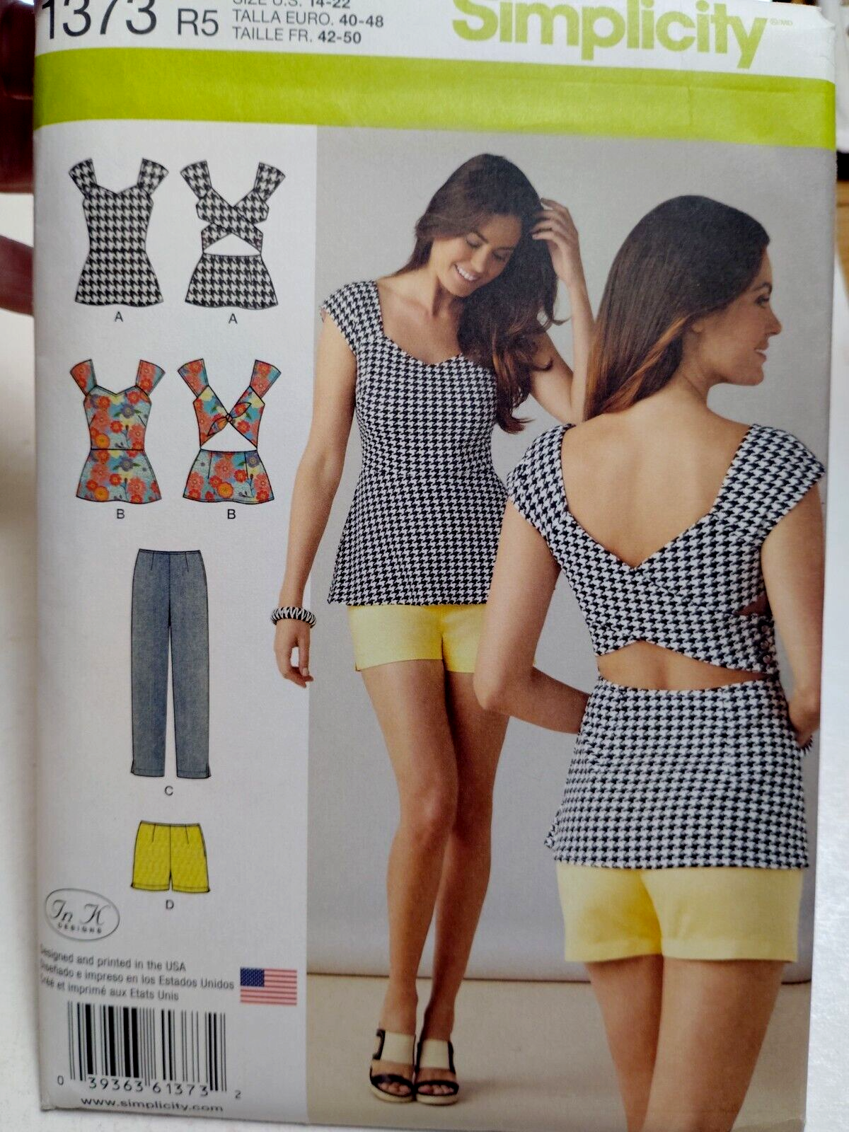 Shorts Pants Top Sleeveless 14 16 18 20 22 Simplicity 1373 Sewing Pattern Summer-image