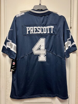 BNWT PRESCOTT #4 Dallas Cowboys Replica Away Jersey Navy