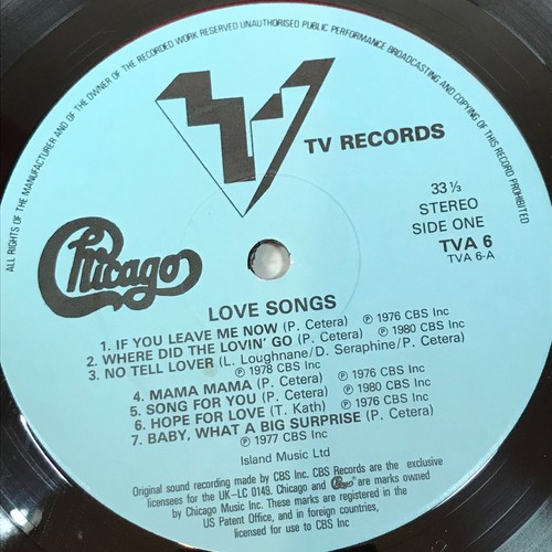 CHICAGO Love Songs 1982 UK vinyl LP If You Leave Me Now best of Song For You B - Picture 4 of 4