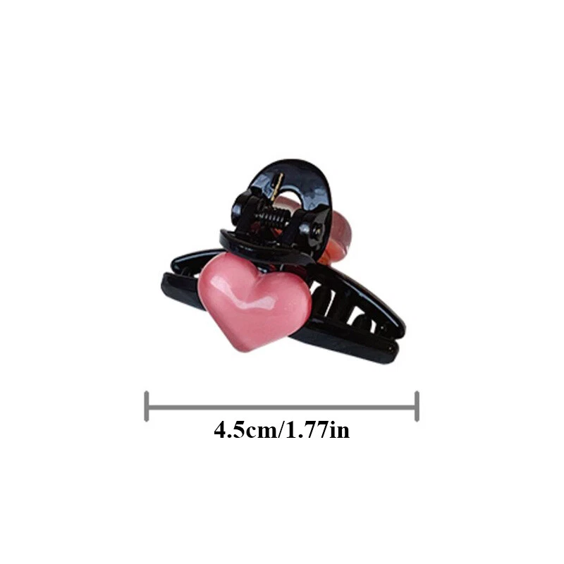 Clip frontal frente flequillo clip lateral corazón rosa acrílico garras de pelo mini niña ❶  Foto 3 de 4