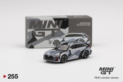 Mini GT Audi RS6 Avant Silver Digital Camouflage TSM Model 1:64