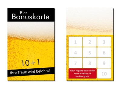 500 Stück Treuekarten Bonuskarten Bier für ihr Lokal Gaststätte Kneipe (BOK-415)