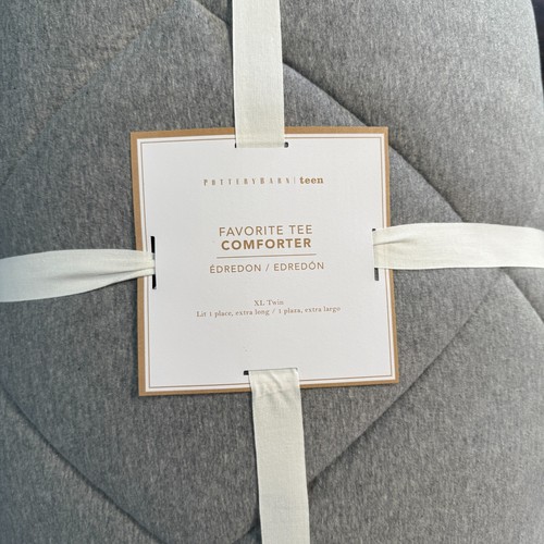 POTTERY BARN TEEN FAVORITE TEE COMFORTER, XL TWIN ~ HEATHERED GRAY