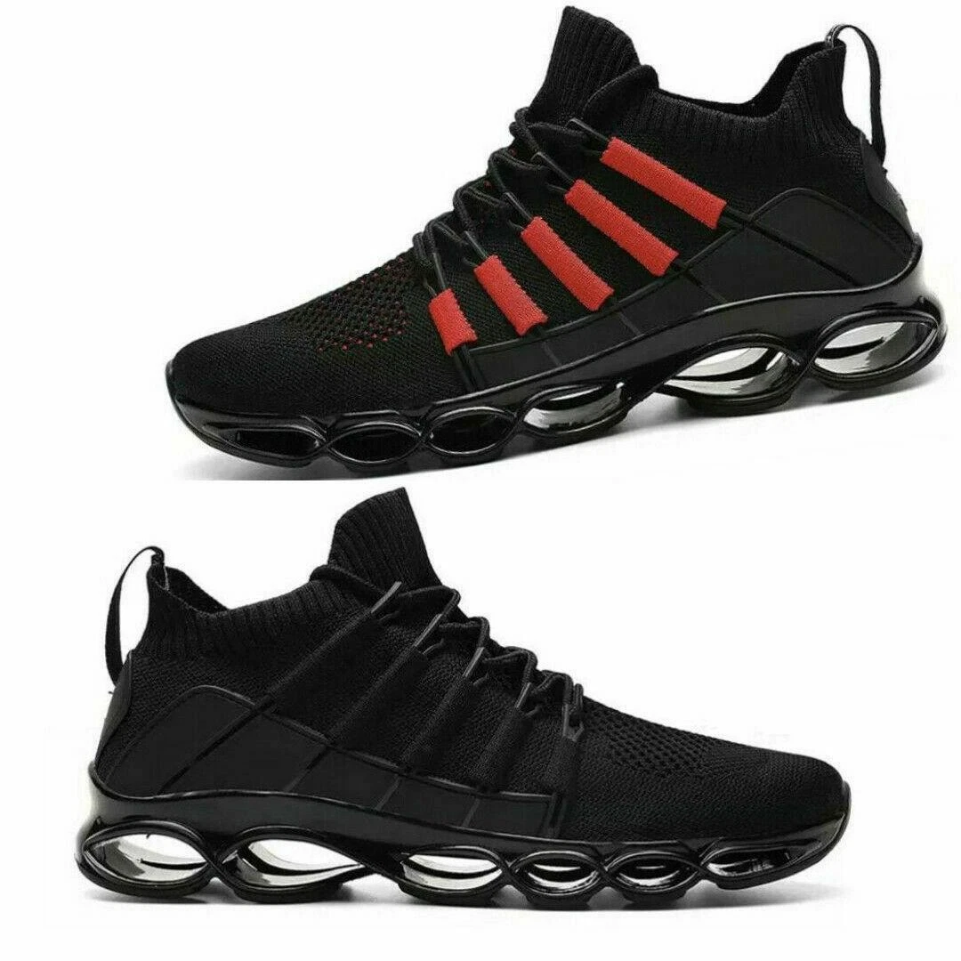 Zapatos Tenis Deportivos De Hombre Zapatillas Negras Rojas Casuales  Deportivas