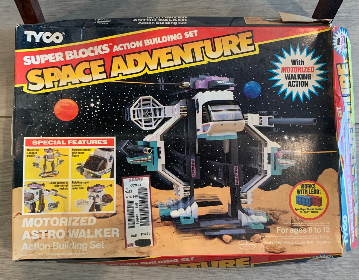 USED VINTAGE 1989 TYCO Super Blocks SPACE ADVENTURE: Motorized