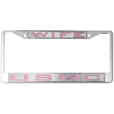 MARINE CORPS USMC WIFE CHROME LICENSE PLATE FRAME MADE IN USA