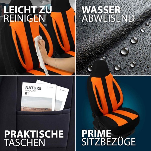 Fundas de asiento Pilot adecuadas para Mazda 3 4.ª generación Skyactiv (Negro-Naranja) ZENO503 - Imagen 10 de 12