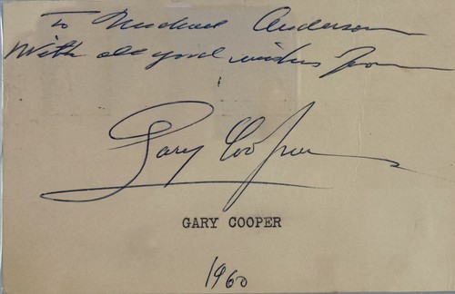 Cartolina governativa firmata Gary Cooper 3 x 5,25 - DNA PSA - S&H GRATIS! - Foto 2 di 4