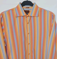 Roar Mens XL Striped Button Up Dress Shirt Bl...