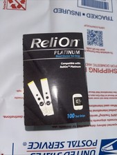 100 CT ReliOn PLATINUM Diabetic Blood Glucose Test Strips Exp 07/29/2025 New