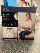 Itzy Ritzy Mom Boss 4-in-1 Multi-Use Cover Tan White Check - Nursing Cart Car