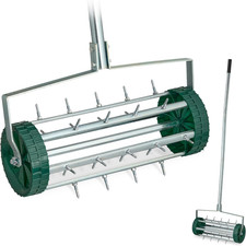 Aeratore per Prato, Rullo Manuale Con Punte, Arieggiatore per Il Giardino, 145 X
