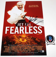 JET LI SIGNED 'FEARLESS' 12x18 MOVIE POSTER AUTOGRAPJ BECKETT BAS COA PROOF