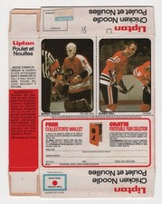 BERNIE PARENT DENNIS HULL  1974-75 LIPTON SOUP UNCUT BOX NO 18-17   89824