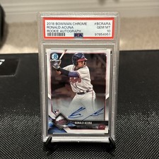 Ronald Acuna 2018 Bowman Chrome Autograph Rookie Card #BCRA-RA PSA 10 (Pop.109)